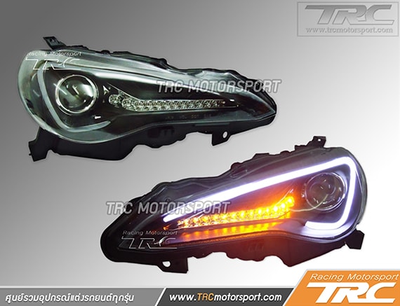 ไฟหน้า Projector  DRL-Lightbar GT86 2012 โคมดำ ระบบไฟเลี้ยววิ่ง Japan Style